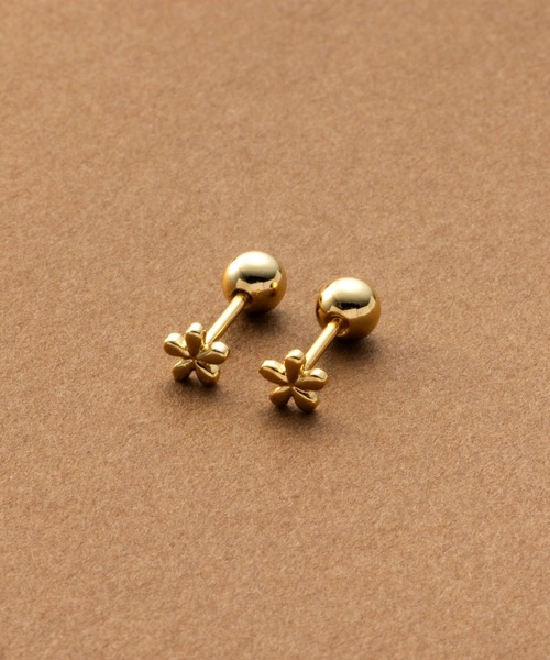 Cream dot.(クリームドット)の「【サージカルステンレス】マイクロフラワーのステンレス製スクリューロックピアス(ピアス(両耳用)・レディース・ゴールド/ピンクゴールド/シルバー・ONE SIZE)」の1枚目の写真