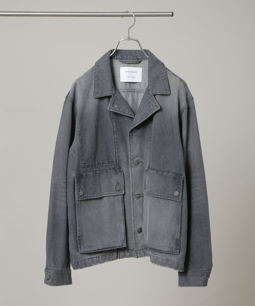NANO universe（ナノユニバース）の「｢HOTEL PALACE｣ フェードデニムカバーオールジャケット（デニムジャケット・メンズ・グレー/ブルー・L/M）」の7枚目の写真