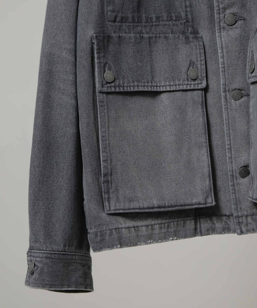 NANO universe（ナノユニバース）の「｢HOTEL PALACE｣ フェードデニムカバーオールジャケット（デニムジャケット・メンズ・グレー/ブルー・L/M）」の13枚目の写真