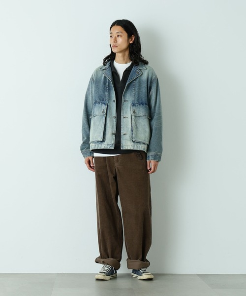 NANO universe（ナノユニバース）の「｢HOTEL PALACE｣ フェードデニムカバーオールジャケット（デニムジャケット・メンズ・グレー/ブルー・L/M）」の20枚目の写真