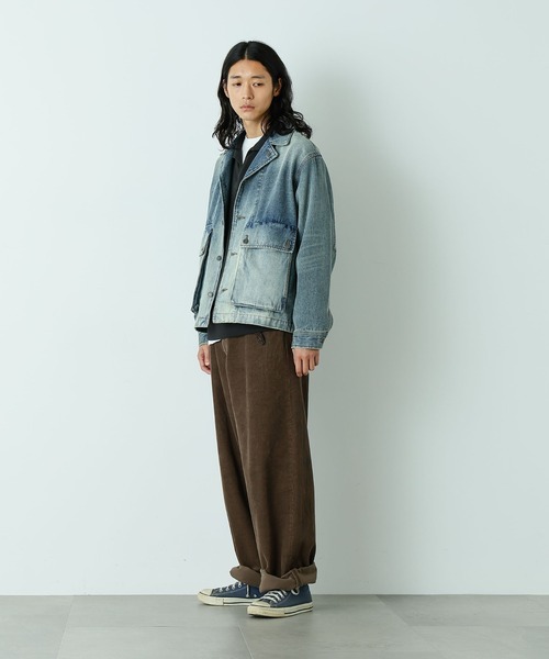 NANO universe（ナノユニバース）の「｢HOTEL PALACE｣ フェードデニムカバーオールジャケット（デニムジャケット・メンズ・グレー/ブルー・L/M）」の19枚目の写真