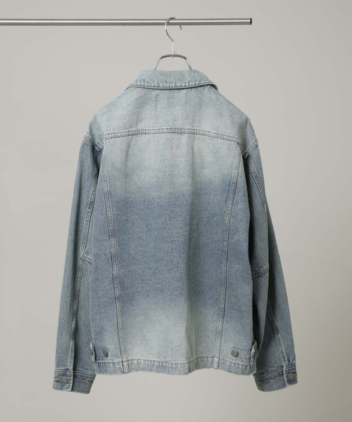 NANO universe（ナノユニバース）の「｢HOTEL PALACE｣ フェードデニムカバーオールジャケット（デニムジャケット・メンズ・グレー/ブルー・L/M）」の22枚目の写真
