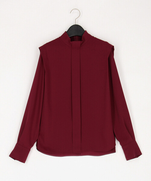 K.T KIYOKO TAKASE（キヨコタカセ）の「マットサテン デザインハイネックブラウス（シャツ/ブラウス・レディース・ブラック/ボルドー/ホワイト/ブラウン・9号/11号）」の4枚目の写真