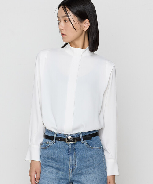 K.T KIYOKO TAKASE（キヨコタカセ）の「マットサテン デザインハイネックブラウス（シャツ/ブラウス・レディース・ブラック/ボルドー/ホワイト/ブラウン・9号/11号）」の14枚目の写真