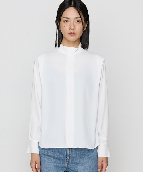 K.T KIYOKO TAKASE（キヨコタカセ）の「マットサテン デザインハイネックブラウス（シャツ/ブラウス・レディース・ブラック/ボルドー/ホワイト/ブラウン・9号/11号）」の17枚目の写真