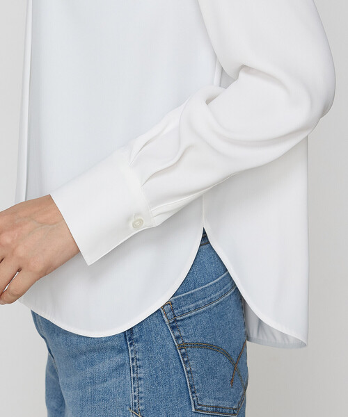 K.T KIYOKO TAKASE（キヨコタカセ）の「マットサテン デザインハイネックブラウス（シャツ/ブラウス・レディース・ブラック/ボルドー/ホワイト/ブラウン・9号/11号）」の19枚目の写真