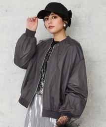 JETSET SOLO PLUS （ジェットセットソロプラス）の「【FONT LAB】レザーライクチュール コンビブルゾン（ブルゾン）」