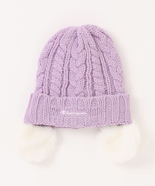 Champion（チャンピオン）の「champion kids / ボア耳ケーブルワッチ / 438-0045（ニットキャップ/ビーニー・キッズ・パープル/ミント/ホワイト/ブラック・FREE）」の4枚目の写真