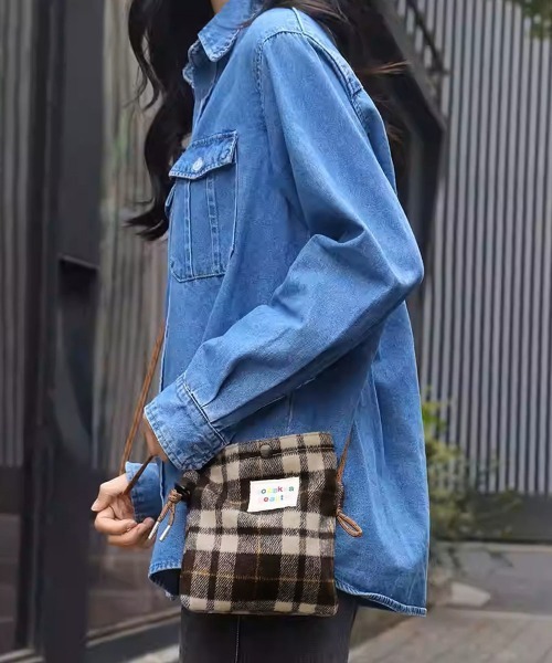 Miniministore（ミニミニストア）の「ウールタッチショルダーバッグ ポシェット（ショルダーバッグ・レディース・ブラウン/ブルー/ダークグリーン/グレー/ブラック・FREE）」の22枚目の写真