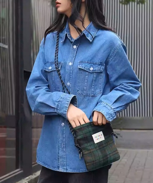 Miniministore（ミニミニストア）の「ウールタッチショルダーバッグ ポシェット（ショルダーバッグ・レディース・ブラウン/ブルー/ダークグリーン/グレー/ブラック・FREE）」の14枚目の写真