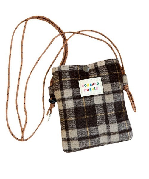 Miniministore（ミニミニストア）の「ウールタッチショルダーバッグ ポシェット（ショルダーバッグ・レディース・ブラウン/ブルー/ダークグリーン/グレー/ブラック・FREE）」の7枚目の写真