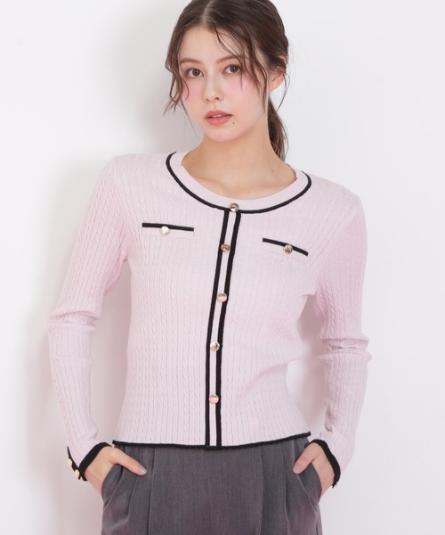 セール】◇バイカラーケーブルニット（ニット/セーター）｜JILL by