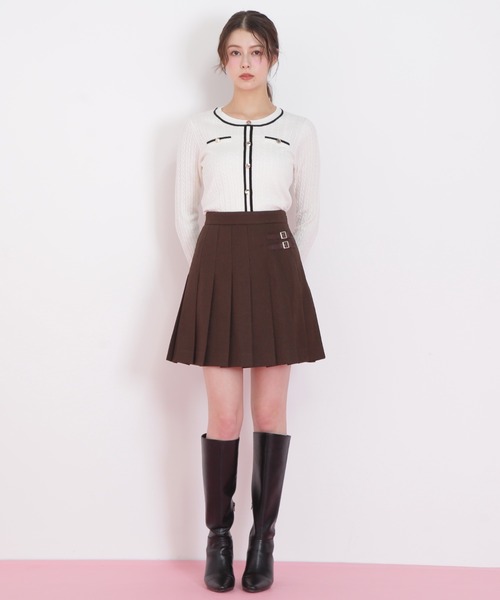 JILL by JILL STUART(ジルバイジルスチュアート)の「◇バイカラーケーブルニット(ニット/セーター・レディース・ブラック/ネイビー/ピンク/ホワイト・FREE)」の7枚目の写真