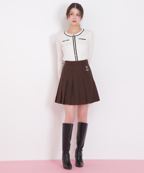 JILL by JILL STUART(ジルバイジルスチュアート)の「◇バイカラーケーブルニット(ニット/セーター・レディース・ブラック/ネイビー/ピンク/ホワイト・FREE)」の8枚目の写真