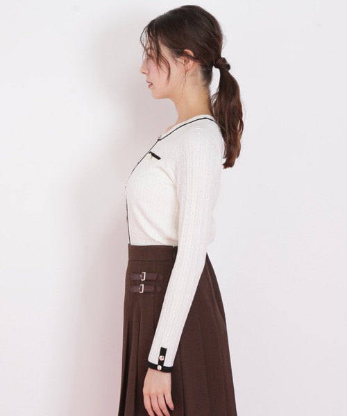 JILL by JILL STUART(ジルバイジルスチュアート)の「◇バイカラーケーブルニット(ニット/セーター・レディース・ブラック/ネイビー/ピンク/ホワイト・FREE)」の11枚目の写真