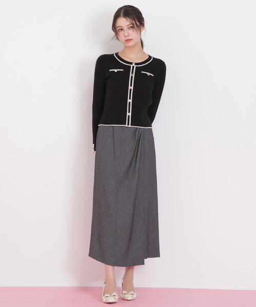 JILL by JILL STUART(ジルバイジルスチュアート)の「◇バイカラーケーブルニット(ニット/セーター・レディース・ブラック/ネイビー/ピンク/ホワイト・FREE)」の19枚目の写真