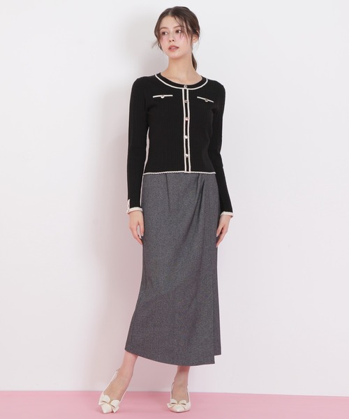 JILL by JILL STUART(ジルバイジルスチュアート)の「◇バイカラーケーブルニット(ニット/セーター・レディース・ブラック/ネイビー/ピンク/ホワイト・FREE)」の21枚目の写真