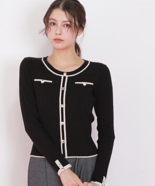 JILL by JILL STUART(ジルバイジルスチュアート)の「◇バイカラーケーブルニット(ニット/セーター・レディース・ブラック/ネイビー/ピンク/ホワイト・FREE)」の14枚目の写真
