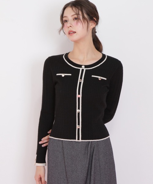JILL by JILL STUART(ジルバイジルスチュアート)の「◇バイカラーケーブルニット(ニット/セーター・レディース・ブラック/ネイビー/ピンク/ホワイト・FREE)」の15枚目の写真