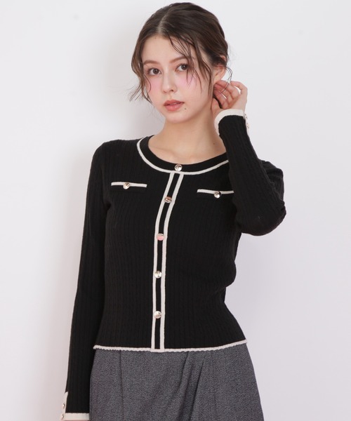 JILL by JILL STUART(ジルバイジルスチュアート)の「◇バイカラーケーブルニット(ニット/セーター・レディース・ブラック/ネイビー/ピンク/ホワイト・FREE)」の13枚目の写真