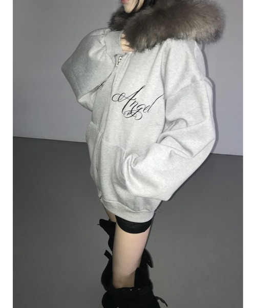 THEAIRTOWN(ジエアタウン)の「raccoon fur hz(パーカー・レディース・ブラック/グレー・FREE)」の14枚目の写真