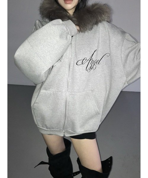 THEAIRTOWN(ジエアタウン)の「raccoon fur hz(パーカー・レディース・ブラック/グレー・FREE)」の15枚目の写真