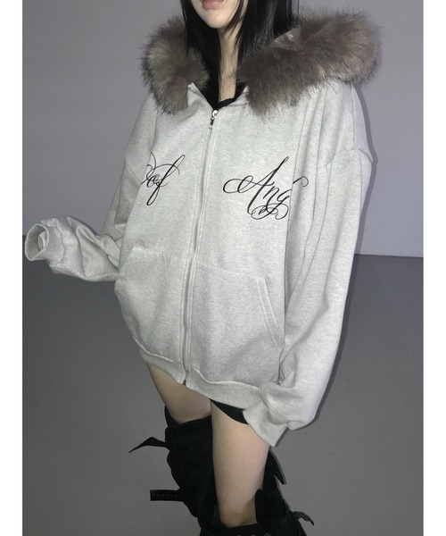 THEAIRTOWN(ジエアタウン)の「raccoon fur hz(パーカー・レディース・ブラック/グレー・FREE)」の16枚目の写真