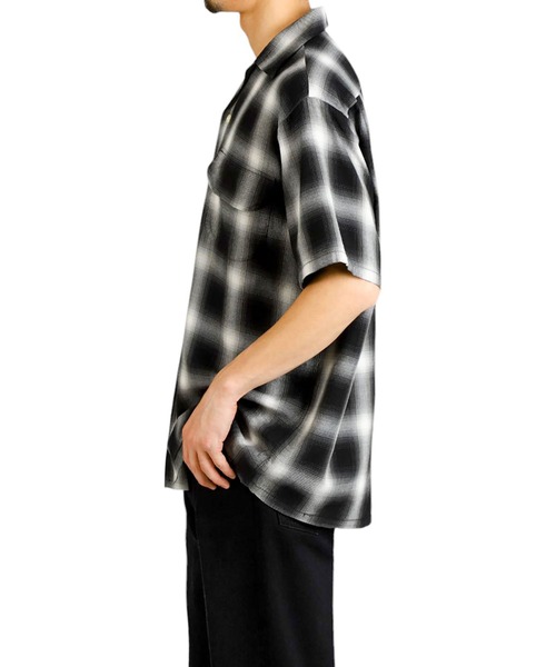 orSlow（オアスロウ）の「Orslow / オアスロウ：OMBRE CHECK SHORT SLEEVE SHIRT：01-8081-161[STD]（シャツ/ブラウス・メンズ・ブラック系その他・3(L)/2(M)/4(XL)）」の7枚目の写真