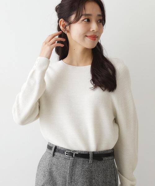 COUP DE CHANCE（クードシャンス）の「【手洗い可／日本製／ホールガーメント】ラメ混ドルマンニットトップス（ニット/セーター・レディース・ナチュラル/サックスブルー/ブラック/ピンク系/ピンク/ライトグレー・38/34）」の3枚目の写真