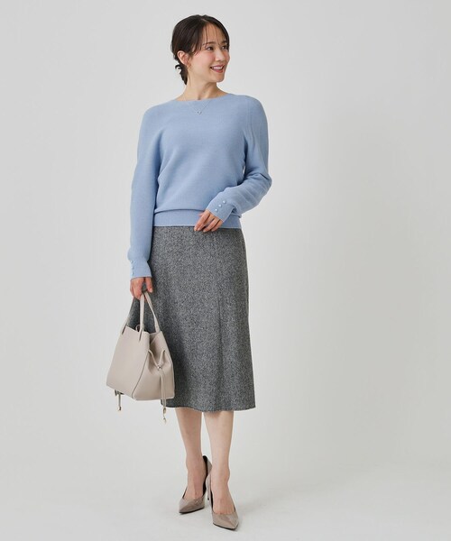 COUP DE CHANCE（クードシャンス）の「【手洗い可／日本製／ホールガーメント】ラメ混ドルマンニットトップス（ニット/セーター・レディース・ナチュラル/サックスブルー/ブラック/ピンク系/ピンク/ライトグレー・38/34）」の22枚目の写真