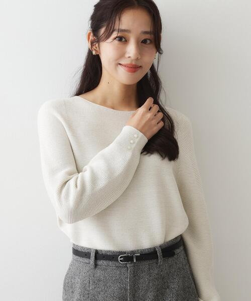 COUP DE CHANCE（クードシャンス）の「【手洗い可／日本製／ホールガーメント】ラメ混ドルマンニットトップス（ニット/セーター・レディース・ナチュラル/サックスブルー/ブラック/ピンク系/ピンク/ライトグレー・38/34）」の19枚目の写真