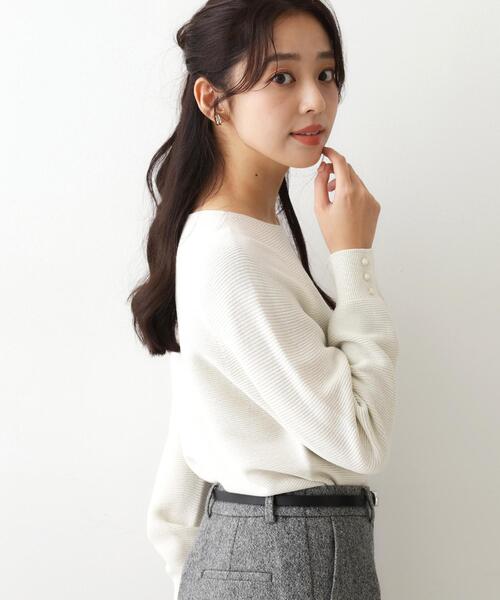 COUP DE CHANCE（クードシャンス）の「【手洗い可／日本製／ホールガーメント】ラメ混ドルマンニットトップス（ニット/セーター・レディース・ナチュラル/サックスブルー/ブラック/ピンク系/ピンク/ライトグレー・38/34）」の18枚目の写真