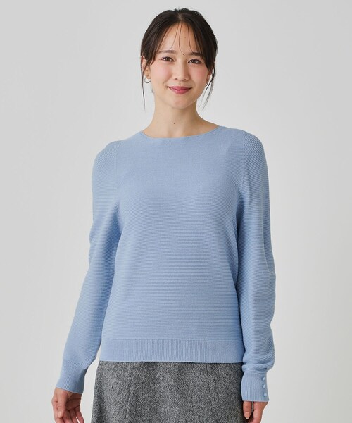 COUP DE CHANCE（クードシャンス）の「【手洗い可／日本製／ホールガーメント】ラメ混ドルマンニットトップス（ニット/セーター・レディース・ナチュラル/サックスブルー/ブラック/ピンク系/ピンク/ライトグレー・38/34）」の13枚目の写真