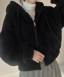 emi+（エミプラス）の「フーディショート丈ボアパーカー（その他アウター）」