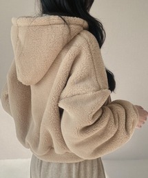 emi+（エミプラス）の「フーディショート丈ボアパーカー（その他アウター）」