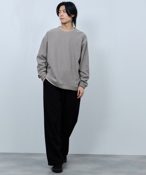 NAVY(ネイビー)の「NAVY ハニカム裏起毛 フェイククルーネックトレーナー(Tシャツ/カットソー・メンズ・ブラック/グレー/ベージュ/ネイビー・XL/L/M/S)」の8枚目の写真