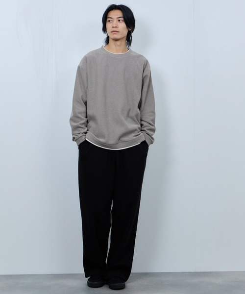 NAVY(ネイビー)の「NAVY ハニカム裏起毛 フェイククルーネックトレーナー(Tシャツ/カットソー・メンズ・ブラック/グレー/ベージュ/ネイビー・XL/L/M/S)」の9枚目の写真