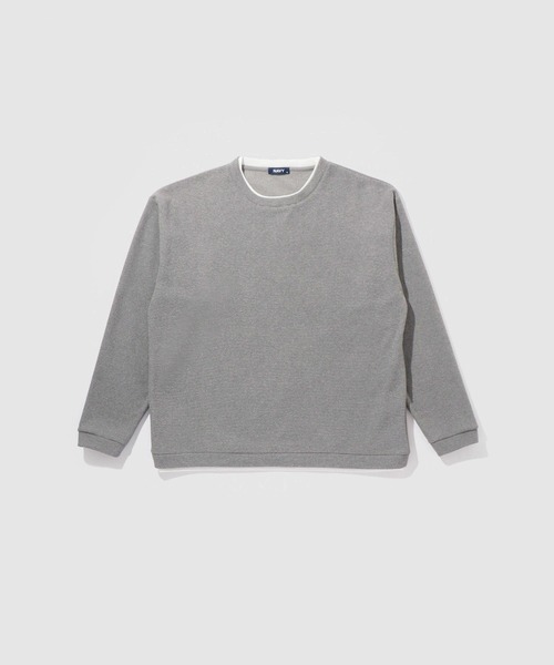 NAVY(ネイビー)の「NAVY ハニカム裏起毛 フェイククルーネックトレーナー(Tシャツ/カットソー・メンズ・ブラック/グレー/ベージュ/ネイビー・XL/L/M/S)」の19枚目の写真