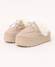 LUGG NAGG（ラグナグ）の「【厚底】ステッチワークスリッパムートン【３E】（スリッポン）」