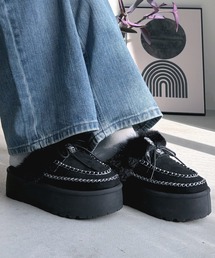 LUGG NAGG（ラグナグ）の「【厚底】ステッチワークスリッパムートン【３E】（スリッポン）」