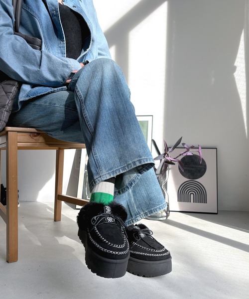 LUGG NAGG(ラグナグ)の「【厚底】ステッチワークスリッパムートン【3E】(スリッポン・レディース・ブラック/キャメル/ベージュ・M/L/LL)」の7枚目の写真