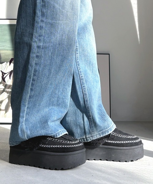 LUGG NAGG(ラグナグ)の「【厚底】ステッチワークスリッパムートン【3E】(スリッポン・レディース・ブラック/キャメル/ベージュ・M/L/LL)」の19枚目の写真