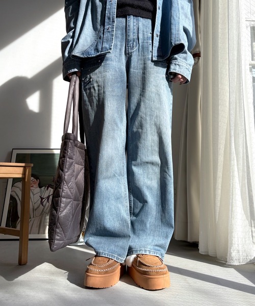 LUGG NAGG(ラグナグ)の「【厚底】ステッチワークスリッパムートン【3E】(スリッポン・レディース・ブラック/キャメル/ベージュ・M/L/LL)」の10枚目の写真