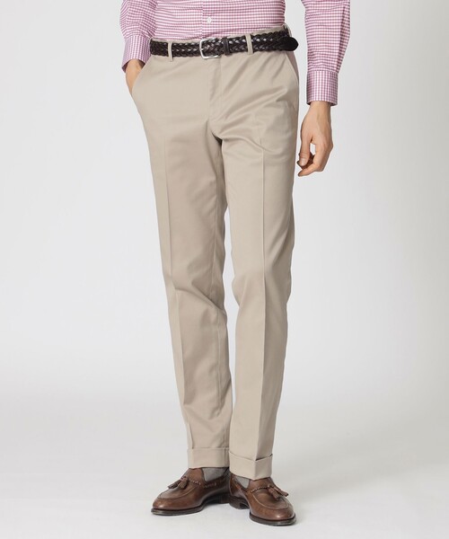 Paul Stuart(ポールスチュアート)の「「Adjustable Fit」&「Keep Pressed」 ペルヴィアンピマ×オーガニック綿ドレスチノ(スラックス・メンズ・オフホワイト/ベージュ系その他/ネイビー/グリーン系その他7・52/50/48/46)」の2枚目の写真