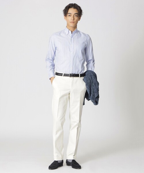 Paul Stuart(ポールスチュアート)の「「Adjustable Fit」&「Keep Pressed」 ペルヴィアンピマ×オーガニック綿ドレスチノ(スラックス・メンズ・オフホワイト/ベージュ系その他/ネイビー/グリーン系その他7・52/50/48/46)」の6枚目の写真