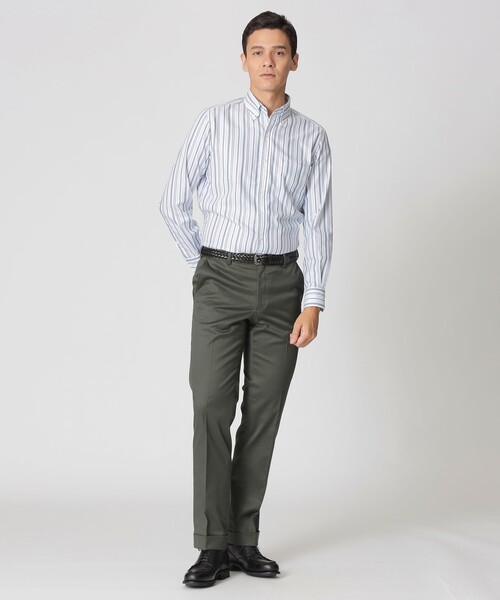 Paul Stuart(ポールスチュアート)の「「Adjustable Fit」&「Keep Pressed」 ペルヴィアンピマ×オーガニック綿ドレスチノ(スラックス・メンズ・オフホワイト/ベージュ系その他/ネイビー/グリーン系その他7・52/50/48/46)」の9枚目の写真
