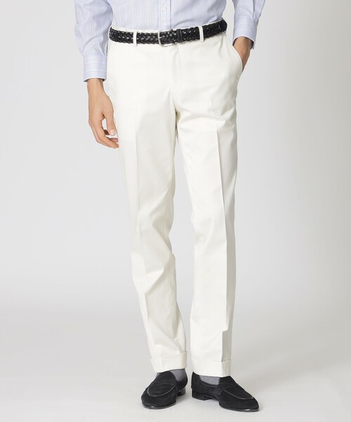 Paul Stuart(ポールスチュアート)の「「Adjustable Fit」&「Keep Pressed」 ペルヴィアンピマ×オーガニック綿ドレスチノ(スラックス・メンズ・オフホワイト/ベージュ系その他/ネイビー/グリーン系その他7・52/50/48/46)」の5枚目の写真
