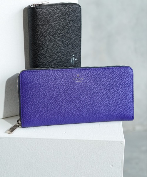 LANVIN en Bleu(ランバンオンブルー)の「【LANVIN en Bleu/ランバン オン ブルー】 モル ラウンドロングウォレット 長財布 牛革(財布・メンズ・ブラック/アイボリー/ブルー・FREE)」の1枚目の写真