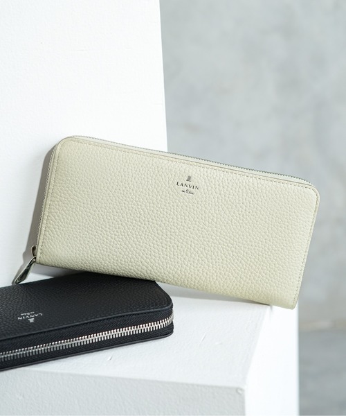 LANVIN en Bleu(ランバンオンブルー)の「【LANVIN en Bleu/ランバン オン ブルー】 モル ラウンドロングウォレット 長財布 牛革(財布・メンズ・ブラック/アイボリー/ブルー・FREE)」の2枚目の写真