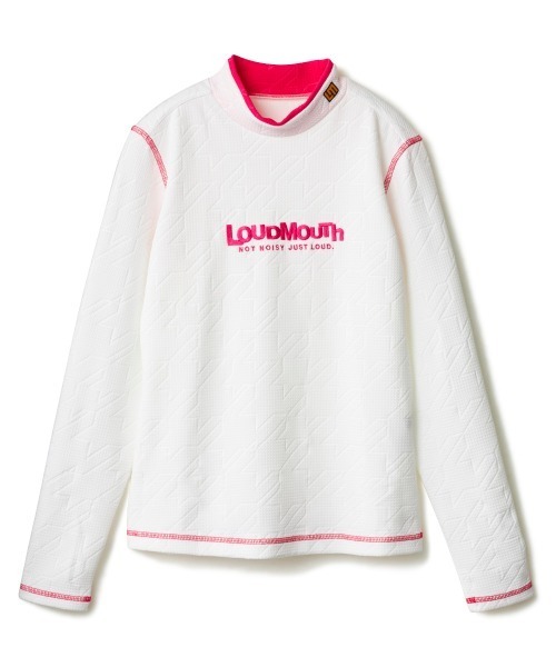 Loudmouth(ラウドマウス)の「【Loudmouth/ラウドマウス】レディースエンボスジャージ長袖シャツ ストレッチモックネック長袖シャツ ゴルフ(シャツ/ブラウス・レディース・ブラック/オフホワイト/ピンク・LARGE/X-LARGE/MEDIUM)」の10枚目の写真